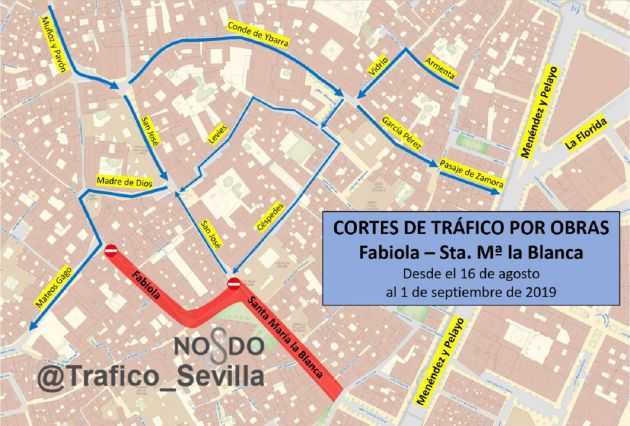 Plan de tráfico por el corte de las calles Fabiola y Santa María la Blanca Plan de tráfico por el corte de las calles Fabiola y Santa María la Blanca