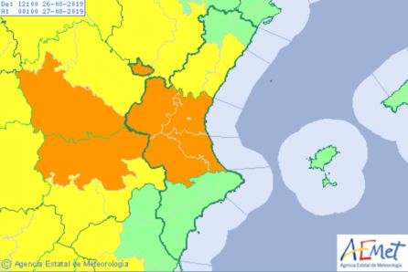 Avisos activos por tormentas y fuertes lluvias en la Comunitat Valenciana a partir de las seis de la tarde de este lunes Avisos activos por tormentas y fuertes lluvias en la Comunitat Valenciana a partir de las seis de la tarde de este lunes
