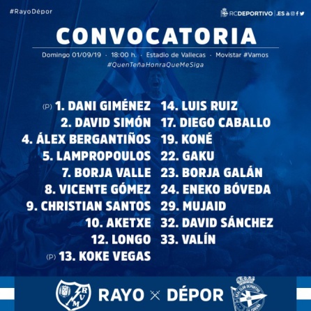 Rayo Vallecano - Deportivo: Tres fabrilistas y una defensa inédita Rayo Vallecano - Deportivo: Tres fabrilistas y una defensa inédita