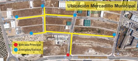 Mapa del Polígono de los Olivares donde se ubicará el mercadillo. Mapa del Polígono de los Olivares donde se ubicará el mercadillo.