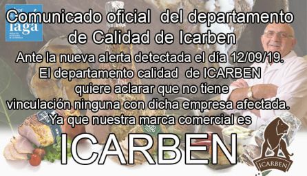 Comunicado oficial emitido este jueves por la empresa Icarben Comunicado oficial emitido este jueves por la empresa Icarben