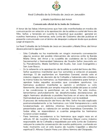 El Borriquillo y el Prendimiento desmienten cualquier tipo de "intercambio de servicios" El Borriquillo y el Prendimiento desmienten cualquier tipo de "intercambio de servicios"