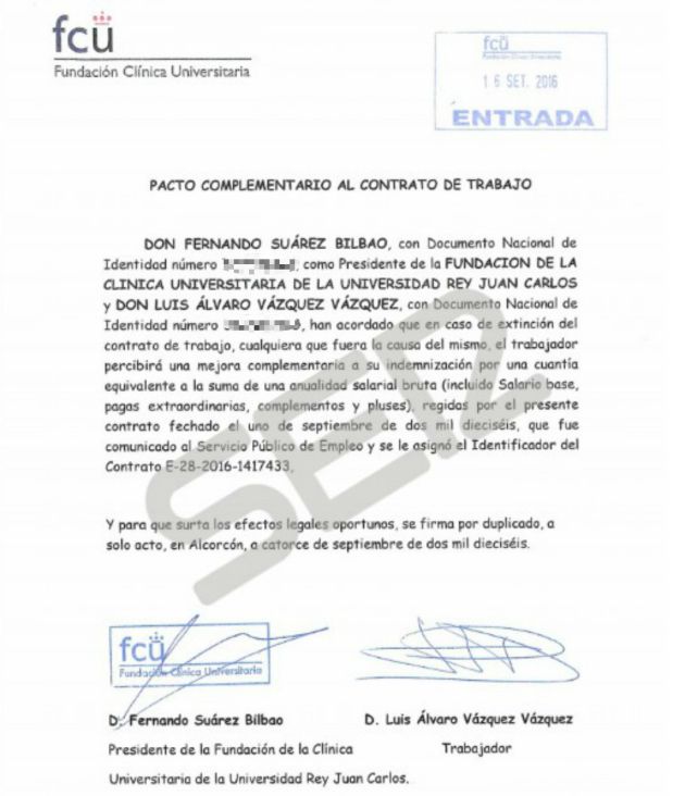 El contrato blindado que el cargo del Ayuntamiento de Móstoles firmó con exrector de la Universidad Rey Juan Carlos, Fernando Suárez El contrato blindado que el cargo del Ayuntamiento de Móstoles firmó con exrector de la Universidad Rey Juan Carlos, Fernando Suárez