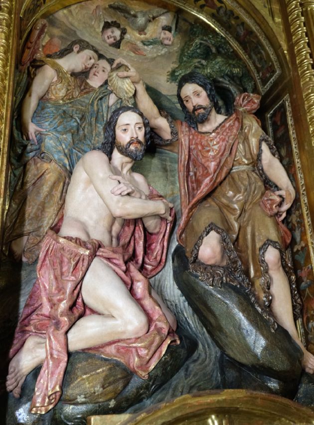 El Bautismo de Jesús conforma la escena principal del retablo de San Juan Bautista en la Anunciación El Bautismo de Jesús conforma la escena principal del retablo de San Juan Bautista en la Anunciación