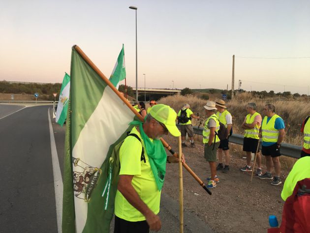 Una treintena de activistas de la marcha andaluza a pie por las pensiones dignas Una treintena de activistas de la marcha andaluza a pie por las pensiones dignas