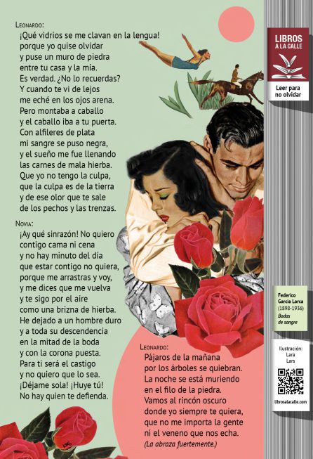 Fragmento de Bodas de Sangre, de Lorca, que se podrá ver en el Metro Fragmento de Bodas de Sangre, de Lorca, que se podrá ver en el Metro