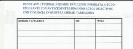 Rebuig frontal a la recollida de signatures contra els immigrants amb antecedents Rebuig frontal a la recollida de signatures contra els immigrants amb antecedents