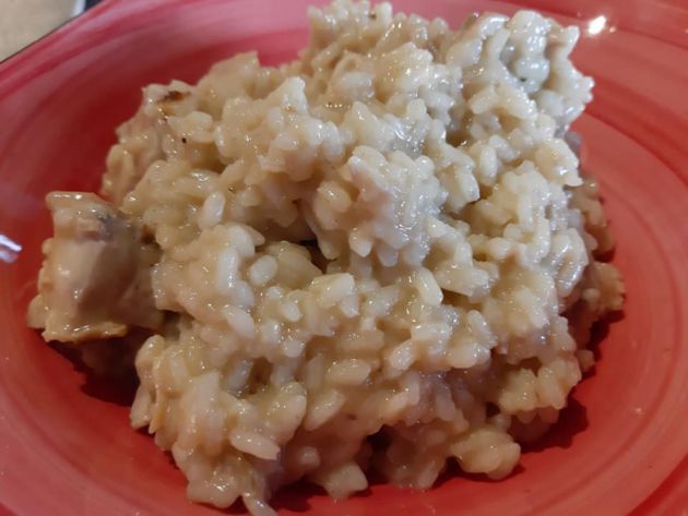 Risotto de pollo de corral Risotto de pollo de corral