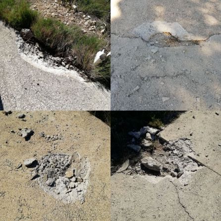 Más desperfectos en la pista del Mondúver tras la tormenta seca. Más desperfectos en la pista del Mondúver tras la tormenta seca.