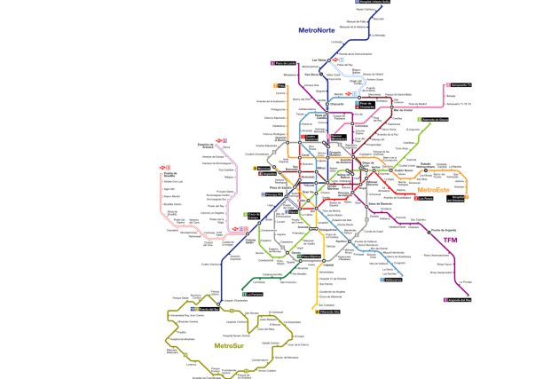Plano de Metro de Madrid. Plano de Metro de Madrid.