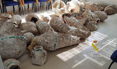 Imagen de parte de las piezas recuperadas Imagen de parte de las piezas recuperadas