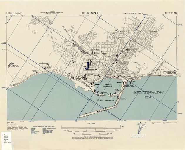 Plano de Alicante en el año1943 Plano de Alicante en el año1943