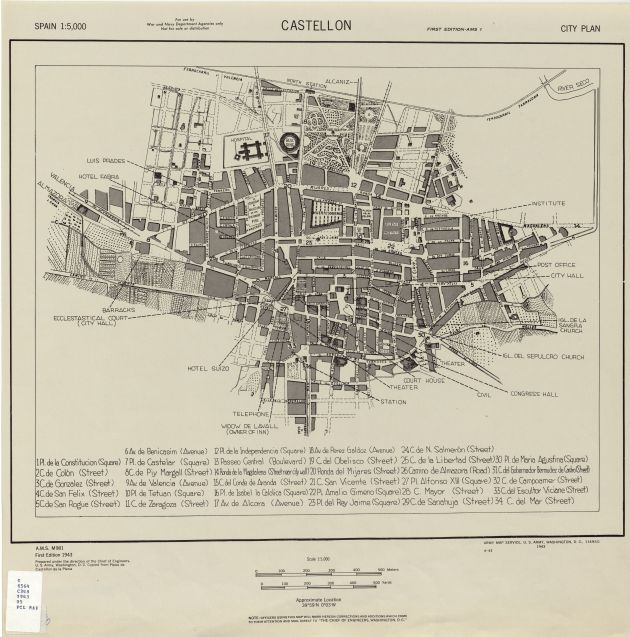 Plano de Castellón del año 1943 Plano de Castellón del año 1943