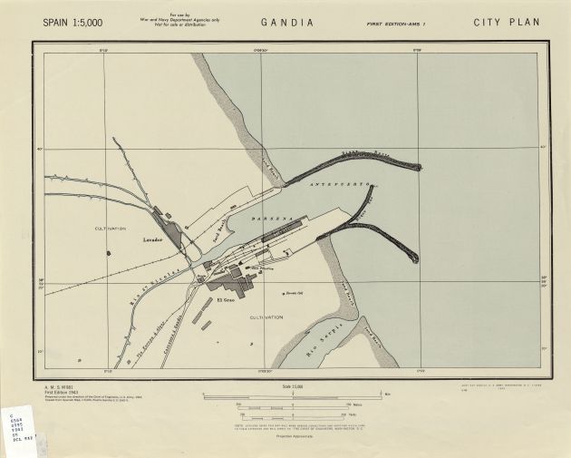 Plano de Gandia del año 1943 Plano de Gandia del año 1943