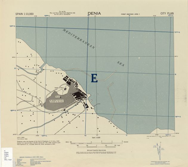 Plano de Dénia del año 1943 Plano de Dénia del año 1943