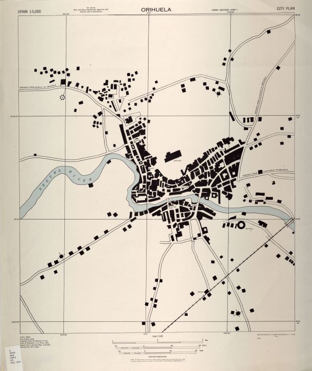 Plano de Orihuela del año 1943 Plano de Orihuela del año 1943