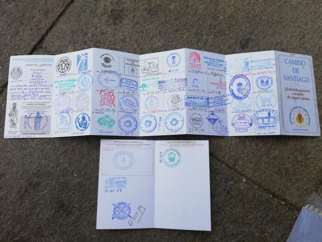 Credencial sellada del Camino de Santiago Credencial sellada del Camino de Santiago