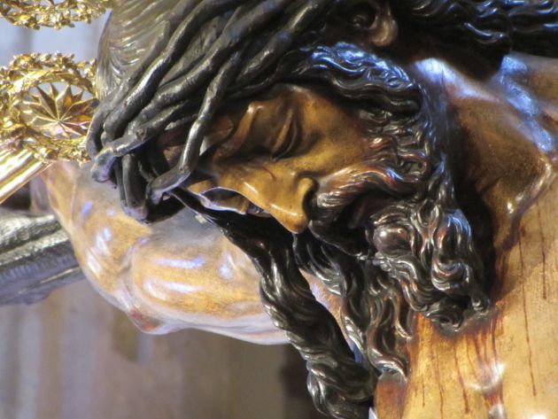 Primer plano del rostro del Cristo del Amor Primer plano del rostro del Cristo del Amor