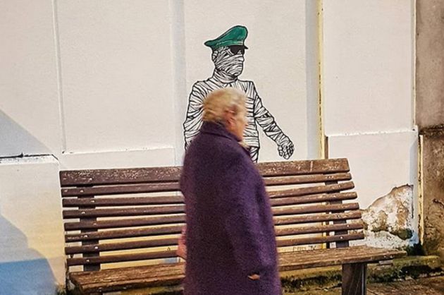Otro de los dibujos de 'PrimoBanksy' Otro de los dibujos de 'PrimoBanksy'