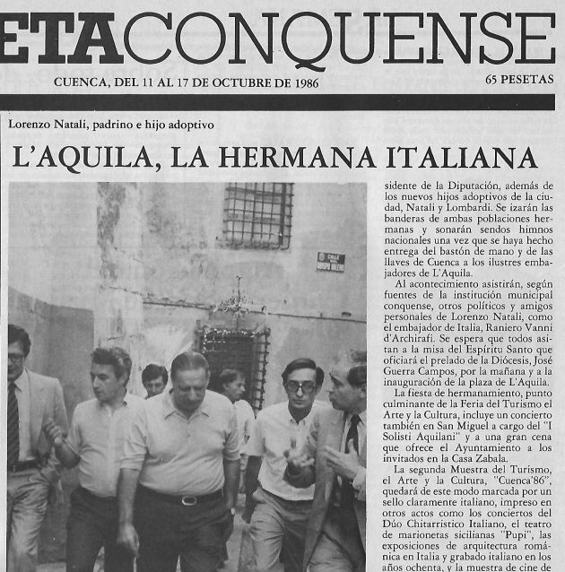 Lorenzo Natali en una de sus visitas a Cuenca. Lorenzo Natali en una de sus visitas a Cuenca.