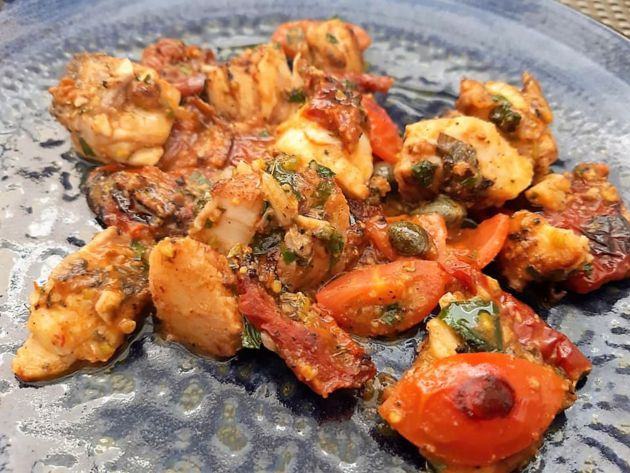 Corvina a la siciliana Corvina a la siciliana