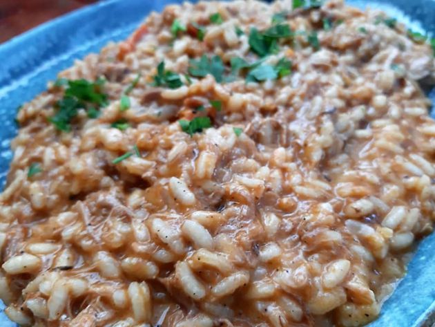 Risotto con codorniz y salvia Risotto con codorniz y salvia