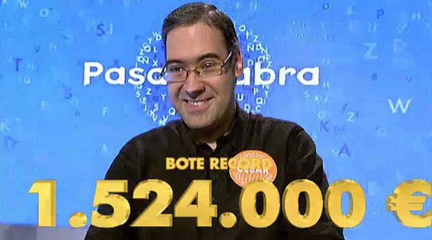 César Garrido se llevó el bote de Pasapalabra en 2012. César Garrido se llevó el bote de Pasapalabra en 2012.