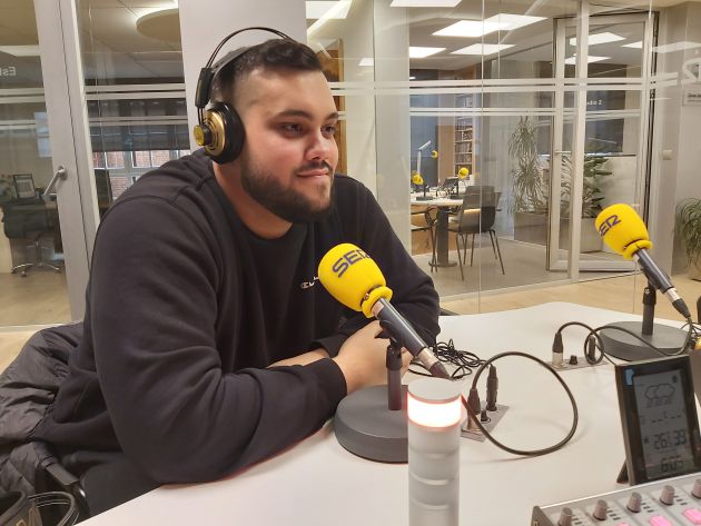 Javi García en los estudios de la SER en Aranda Javi García en los estudios de la SER en Aranda