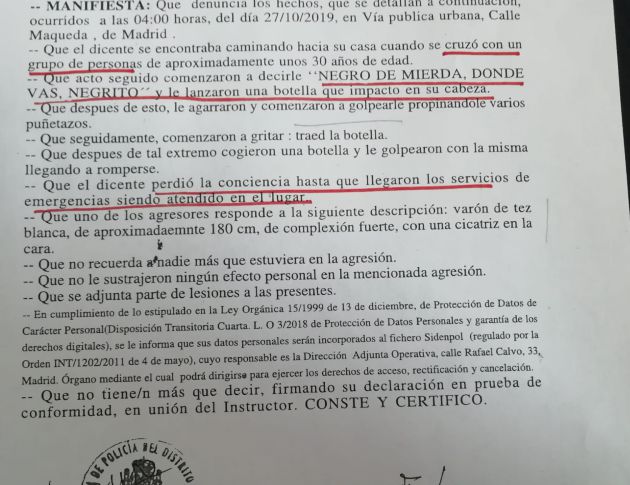 Extracto de la denuncia presentada Extracto de la denuncia presentada