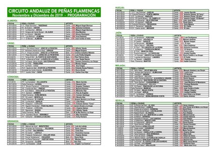 Programación del III Circuito Andaluz por las Peñas Programación del III Circuito Andaluz por las Peñas