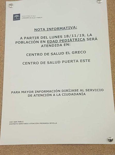 El centro de salud del Polígono de San Pablo se queda sin pediatras El centro de salud del Polígono de San Pablo se queda sin pediatras