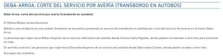 Dos heridos leves al descarrilar una unidad de Euskotren en Deba Dos heridos leves al descarrilar una unidad de Euskotren en Deba