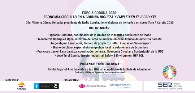 Entrada Foro A Coruña 2030 sobre Economía Circular Entrada Foro A Coruña 2030 sobre Economía Circular