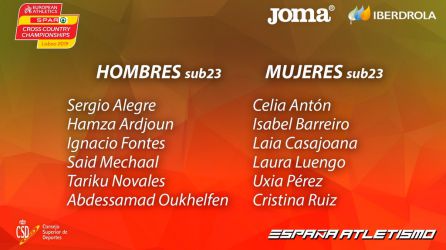 Listado de los atletas Sub-23 con los que viajará la RFEA a Lisboa. Listado de los atletas Sub-23 con los que viajará la RFEA a Lisboa.