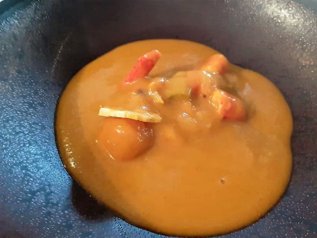 Sopa de tomate con carabinero Sopa de tomate con carabinero
