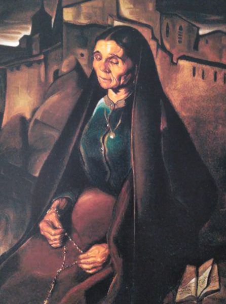 La vieja del rosario, 1927. (Se trata de Juliana Mansilla del Pozo, vecina de Lam en Cuenca). La vieja del rosario, 1927. (Se trata de Juliana Mansilla del Pozo, vecina de Lam en Cuenca).