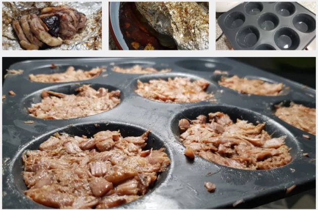 Royale de corder amb prunes i suc d'arrop Royale de corder amb prunes i suc d'arrop