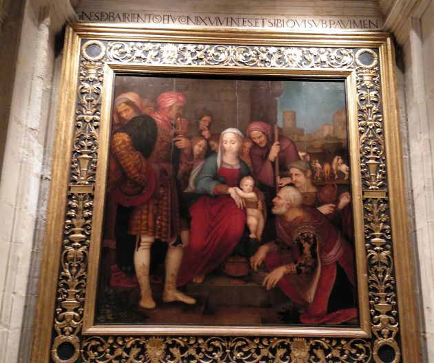 Tabla de Yáñez de la Almedina en la Capilla de Caballeros. Tabla de Yáñez de la Almedina en la Capilla de Caballeros.