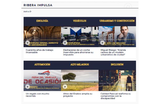 Sección empresarial 'Ribera Impulsa', sita en el portal web radioaranda.com Sección empresarial 'Ribera Impulsa', sita en el portal web radioaranda.com