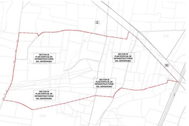 Plano del aeródromo de Valdepeñas, que tiene una superficie de hasta 60 hectáreas Plano del aeródromo de Valdepeñas, que tiene una superficie de hasta 60 hectáreas
