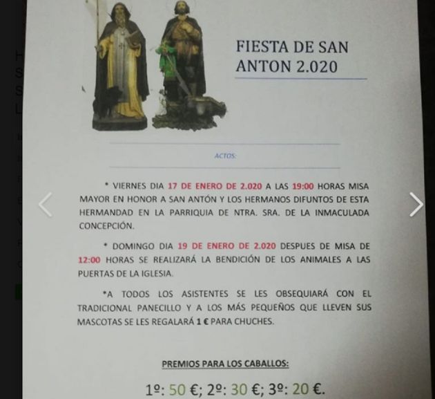 Cartel de los actos de la Festividad de San Antón en Almagro Cartel de los actos de la Festividad de San Antón en Almagro