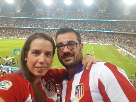 Noelia, la conquense que viajó a Arabia para animar al Atlético en la Supercopa Noelia, la conquense que viajó a Arabia para animar al Atlético en la Supercopa