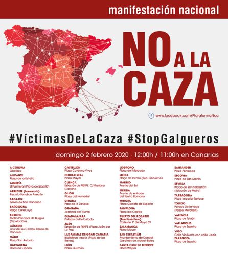 Manifestaciones convocadas contra la caza en toda España. Manifestaciones convocadas contra la caza en toda España.