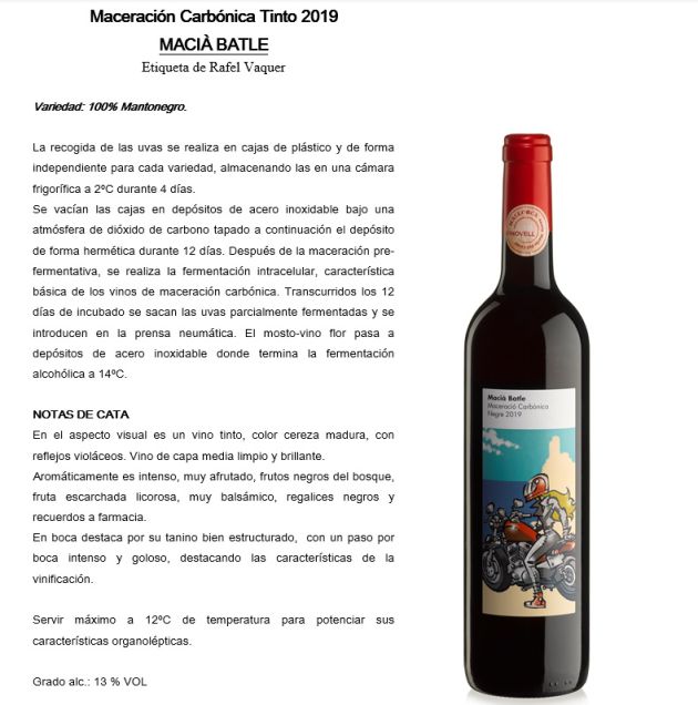 Macià Batle presenta su nueva colección "maceración carbónica 2019" Macià Batle presenta su nueva colección "maceración carbónica 2019"