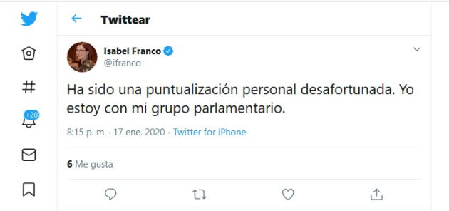 Captura de pantalla Twitter Captura de pantalla Twitter