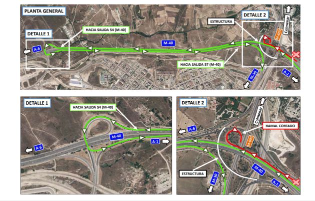 Desvíos previstos por el corte de la M-607 en su enlace con la M-40 Desvíos previstos por el corte de la M-607 en su enlace con la M-40