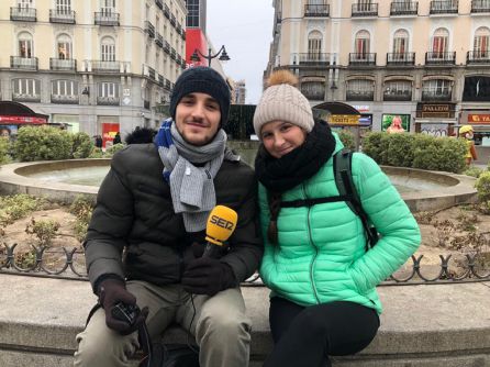 Oriol y Esther en la Puerta del Sol Oriol y Esther en la Puerta del Sol
