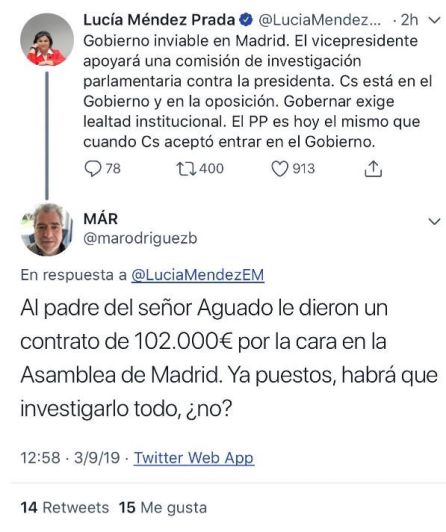 Uno de los ataques a Aguado. Uno de los ataques a Aguado.