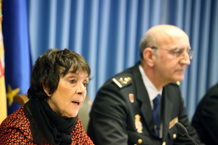 La delegada del Gobierno en Castilla y León, Mercedes Martín, junto al jefe superior de Policía, Juan José Campesino, informa de la investigación para esclarecer el homicidio ocurrido en una vivienda de la Plaza Circular de Valladolid, conocida como operación Mariya La delegada del Gobierno en Castilla y León, Mercedes Martín, junto al jefe superior de Policía, Juan José Campesino, informa de la investigación para esclarecer el homicidio ocurrido en una vivienda de la Plaza Circular de Valladolid, conocida como operación Mariya