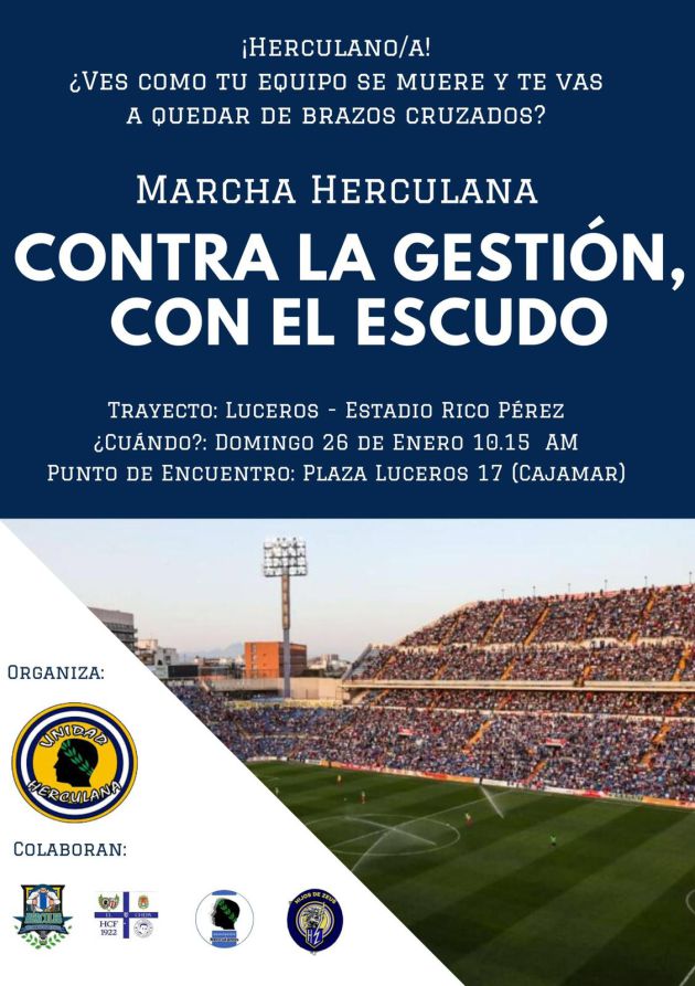 Cartel de la marcha protesta convocada por Unidad Herculana Cartel de la marcha protesta convocada por Unidad Herculana